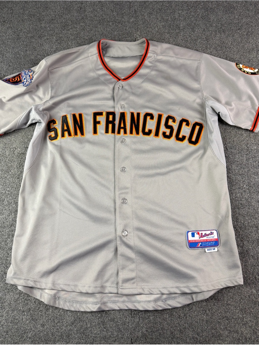 Majestic San Francisco Giants 2010 World Champions # 38 Wilson Jersey Sz 50 Gray